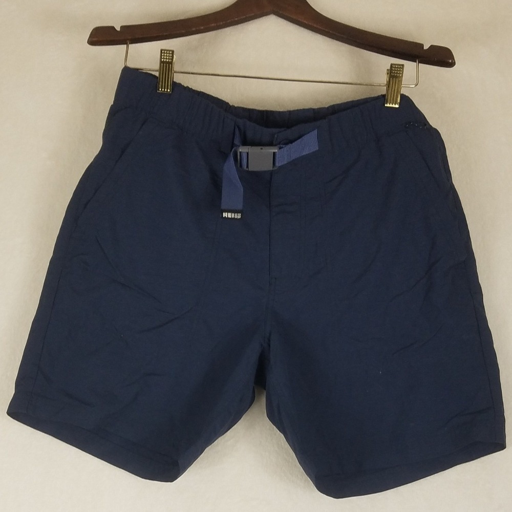 REI Co-op Hiking Shorts Mens Medium Navy Blue Excellent Ripstop Integrated Belt